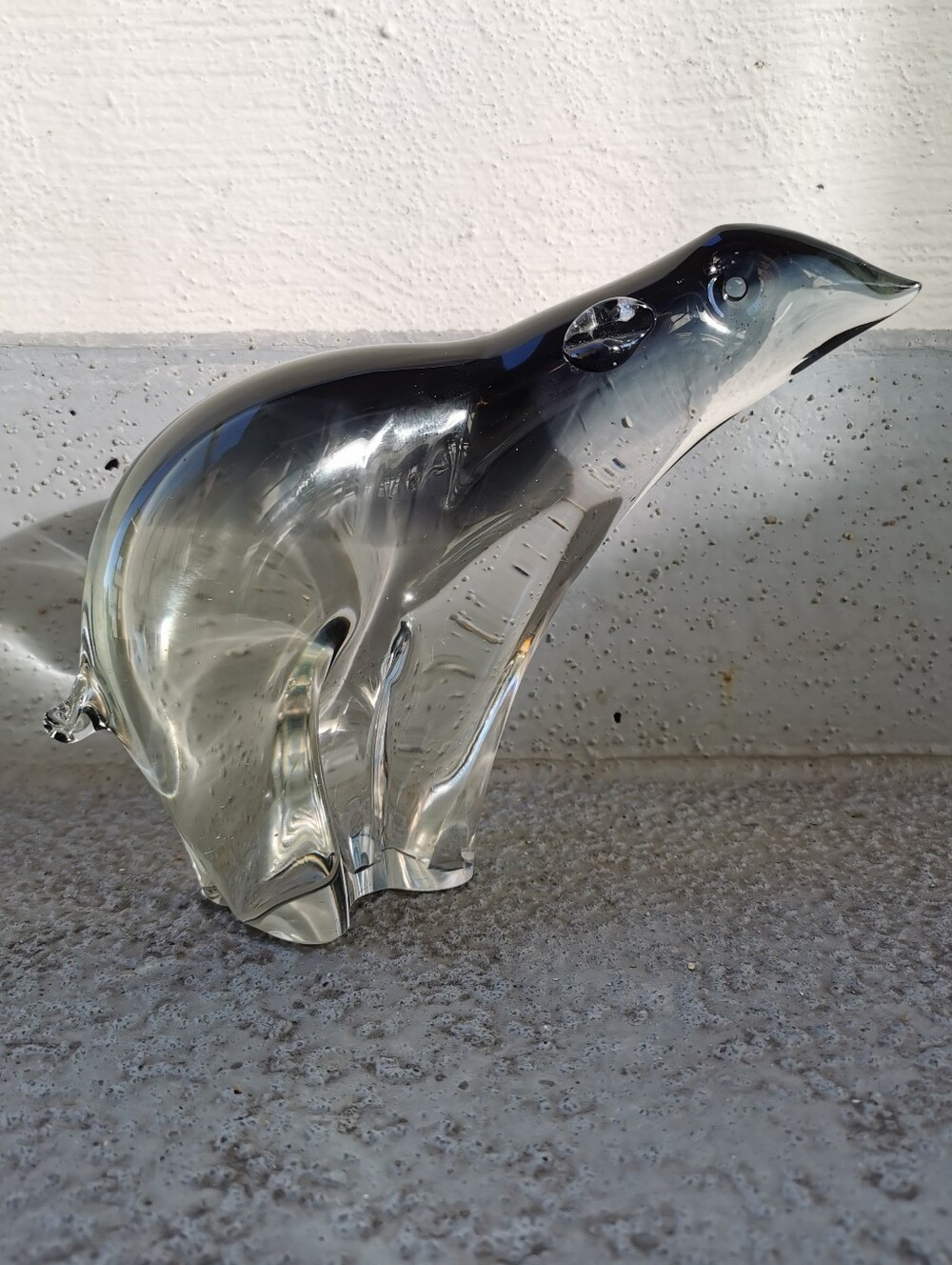 Vintage Mid-Century Heavy Art Glass Polar Bear Sculpture – Seguso Style
